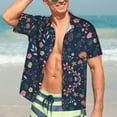 thumbnail image 7 of Kll Men'S Hawaiian Shirt Short Sleeve Button Down Beach Shirts-Colorful Flowers, 7 of 7