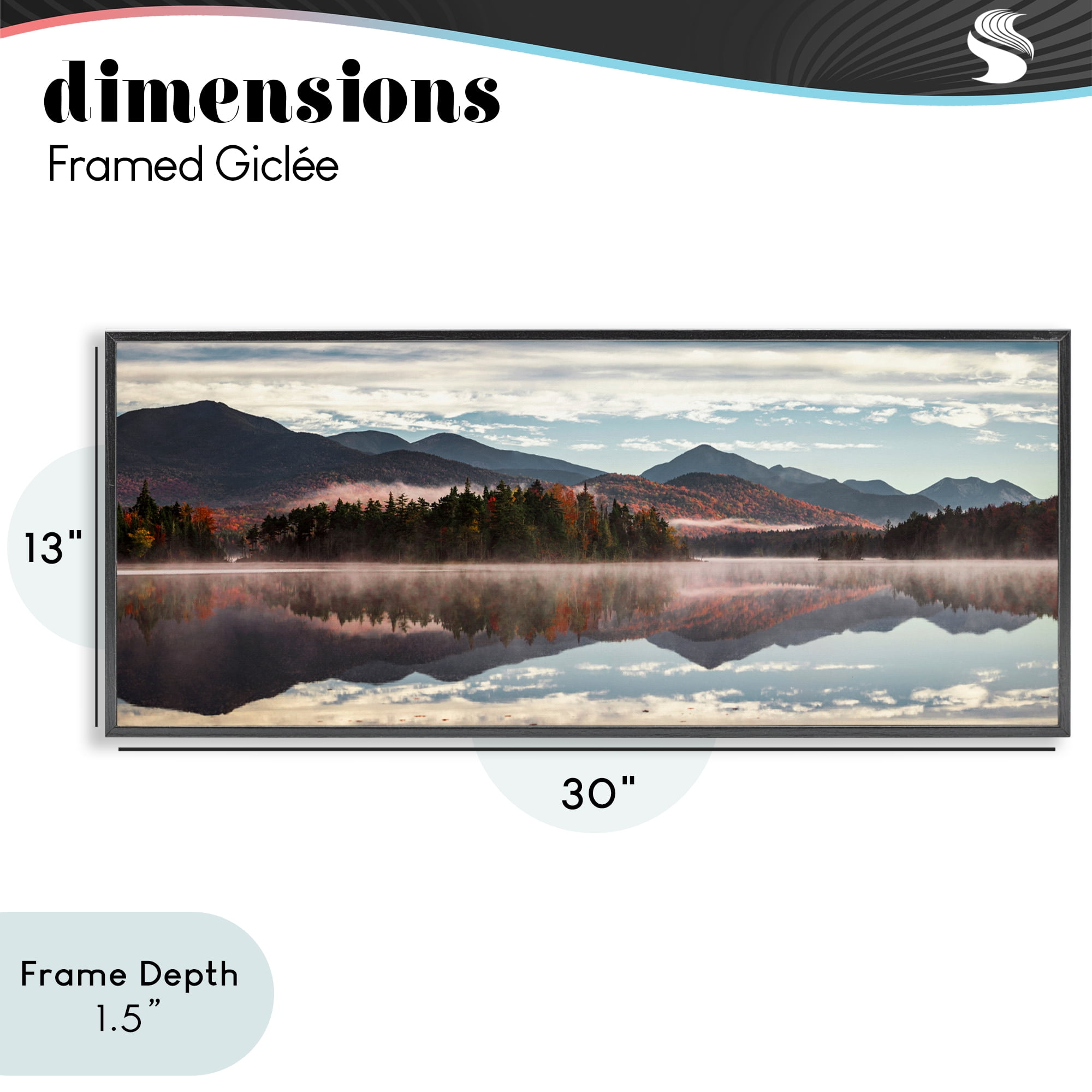 Stupell Industries Panoramic View From Boreas Ponds Black Framed Giclee Art, design by Jonathan Zaharek