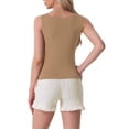 thumbnail image 3 of INSPIRE CHIC Women's Tank Top Round Neck Sleeveless Solid Layer Camisole S Khaki, 3 of 5