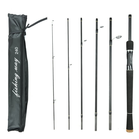 6 Piece Fishing Pole Ultralight Spinning/Casting Rod Travel Fishing Rod with Storage Bag