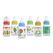 Baby Feeding - Nuby - 4oz Clear Printed Round Bottles (1 Only) Vary Color 1161