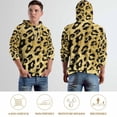 thumbnail image 5 of Gold Leopard Print Regular Fit Hoodie, Sporty Pullover Hooded Sweatshirt for Men Women M, 5 of 6