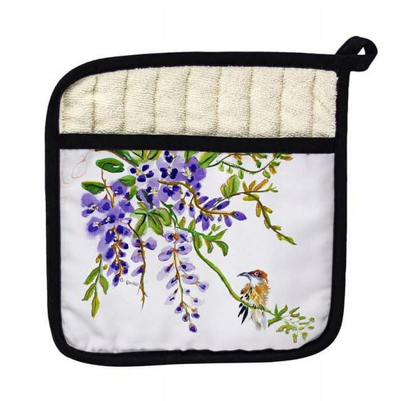 Betsy Drake PT959 Wisteria & Bird Pot Holder
