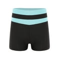 thumbnail image 6 of YiZYiF Kids Girls Sleeveless Double Straps Criss Cross Crop Top with Color Block Shorts for Dance Sports Workout A Light Blue 10, 6 of 7