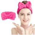thumbnail image 4 of WHEANG Bow Knot Headband for Women Simple Sweet Hair Coral Velvet Headband for Shower Face Wash Hydrotherapy Cute Headband Casual Bow Hairband Women's Facial Makeup Headband Hot Pink One Size, 4 of 4