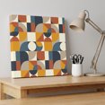 thumbnail image 4 of Ships Next Day Canvas Wall Art 12"x12",Yellow Orange Navy Blue Wood Framed Canvas Print Painting,Middle Century Beige Modern Geometric Ready to Hang Picture Wall Decor for Kitchen Dining Room Office, 4 of 9