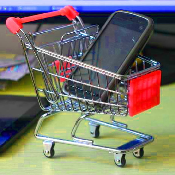 Mini supermercado Handcar Shopping Utility Cart Casa de muñecas Muebles Accesorios
