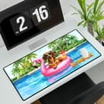 thumbnail image 3 of Hello Summer Dachshund at Swimming Pool Flamingo Swim Ring Desk Mat Full Keyboard Mouse Pad Wiener Dog Lover Gifts Idea Large Mousepad - 12009, 3 of 5