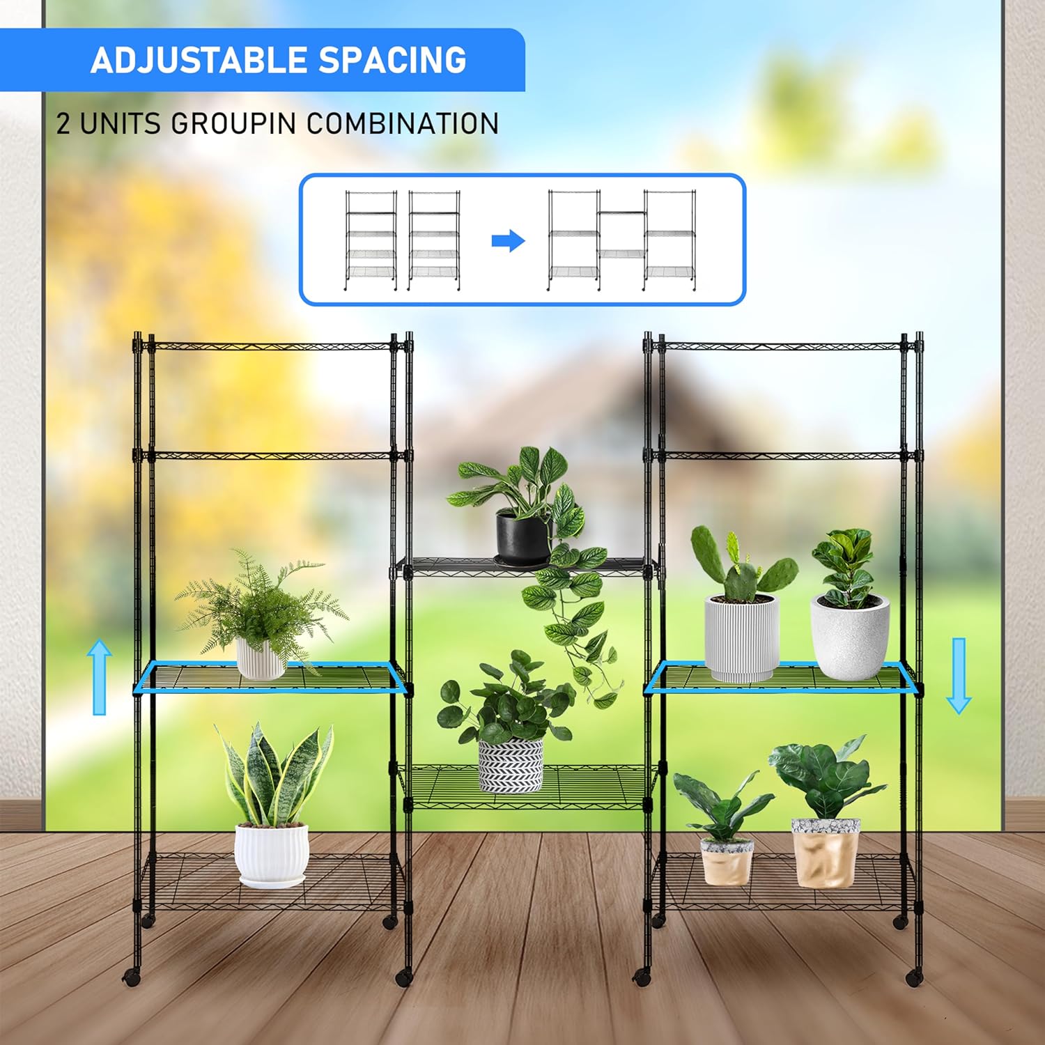 Simple Deluxe 5-Tier Storage Shelving Unit, 24" D x 14" W x 59 "H