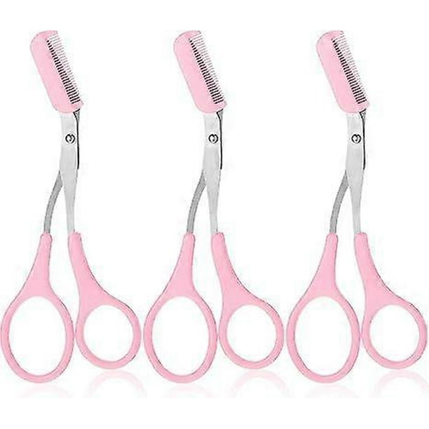 Eyebrow Scissors for Women Eyebrow Trimmer Scissors with Comb Eyebrow Shaping Cut Comb Scissors Non Slip Finger Grips Hair Removal Beauty Accessories
