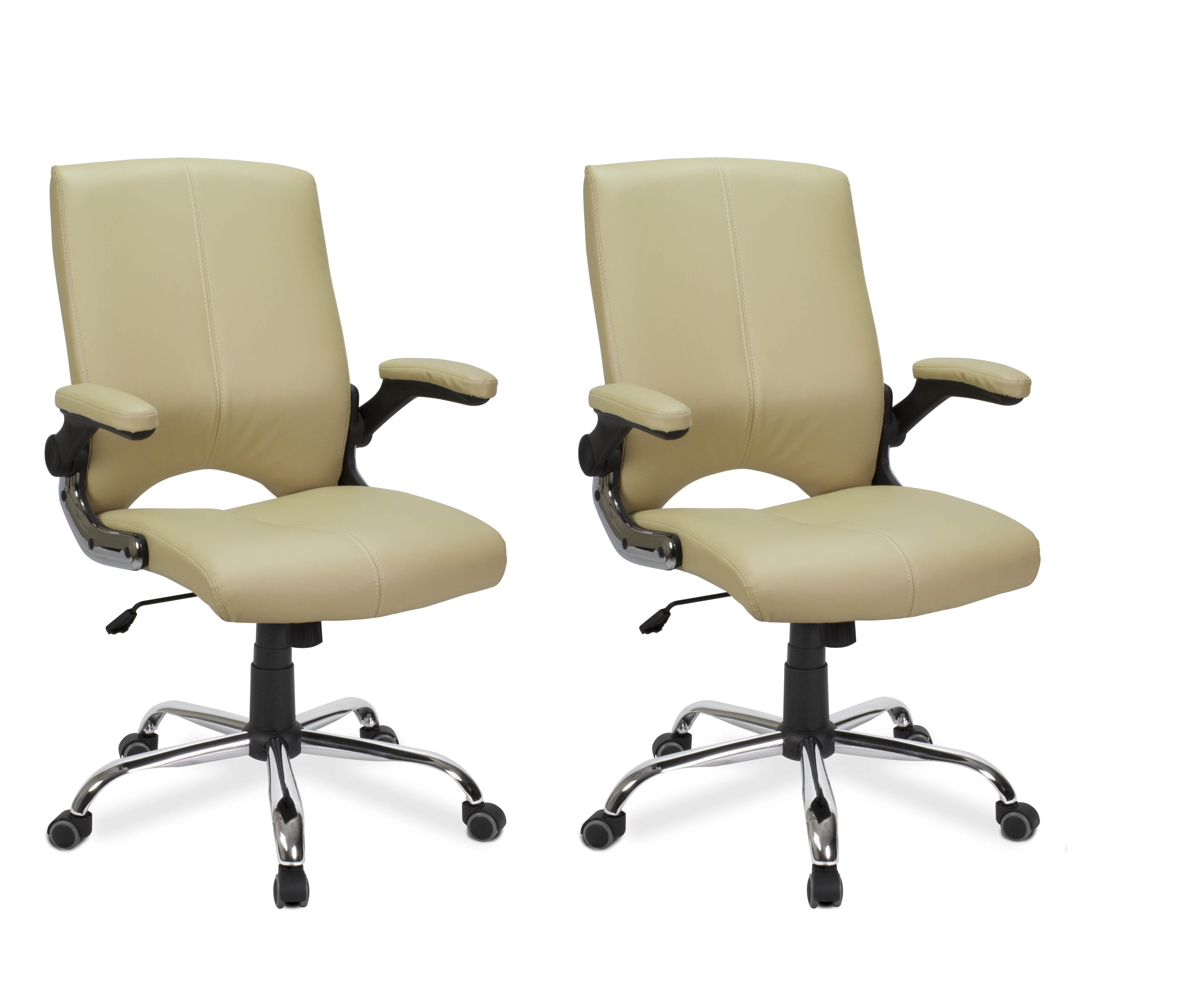 Set of 2 Salon VERZA Stylish Comfortable Office Chair CREAM Desk Chair Perfect for Office