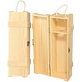 thumbnail image 2 of 2 Pack Wooden Wine Box for Single Bottle Unfinished Wood Nautical box for Wine Natural Wood Case with Twine Handle for Crafts Gifts, 2 of 2
