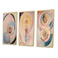 thumbnail image 3 of Designart "Synchronicity Pink Vintage Spiritual Retro Art III" Abstract Painting Framed Wall Art Set Of 3 - Pink Modern Frame Gallery Wall Set For Home Decor, 3 of 6