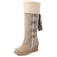 thumbnail image 1 of Women Fleece Lined Knee High Snow Boots Winter Warm Wedge Shoes, 1 of 2