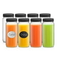 thumbnail image 4 of Brightware Glass Juice Bottles with Black Lids – 16 oz – Set of 8, 4 of 9