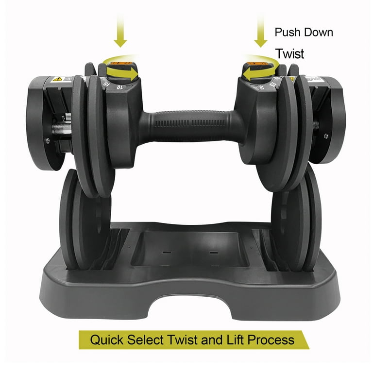 PRCTZ, 10-30lb Quick Select Adjustable Dumbbell Pair with