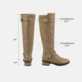 thumbnail image 6 of BURUDANI Women Wide Calf Low Heel Knee High Ladies Side Zip Motorcycle Riding Boots Shoes Khaki Size 8.5, 6 of 6