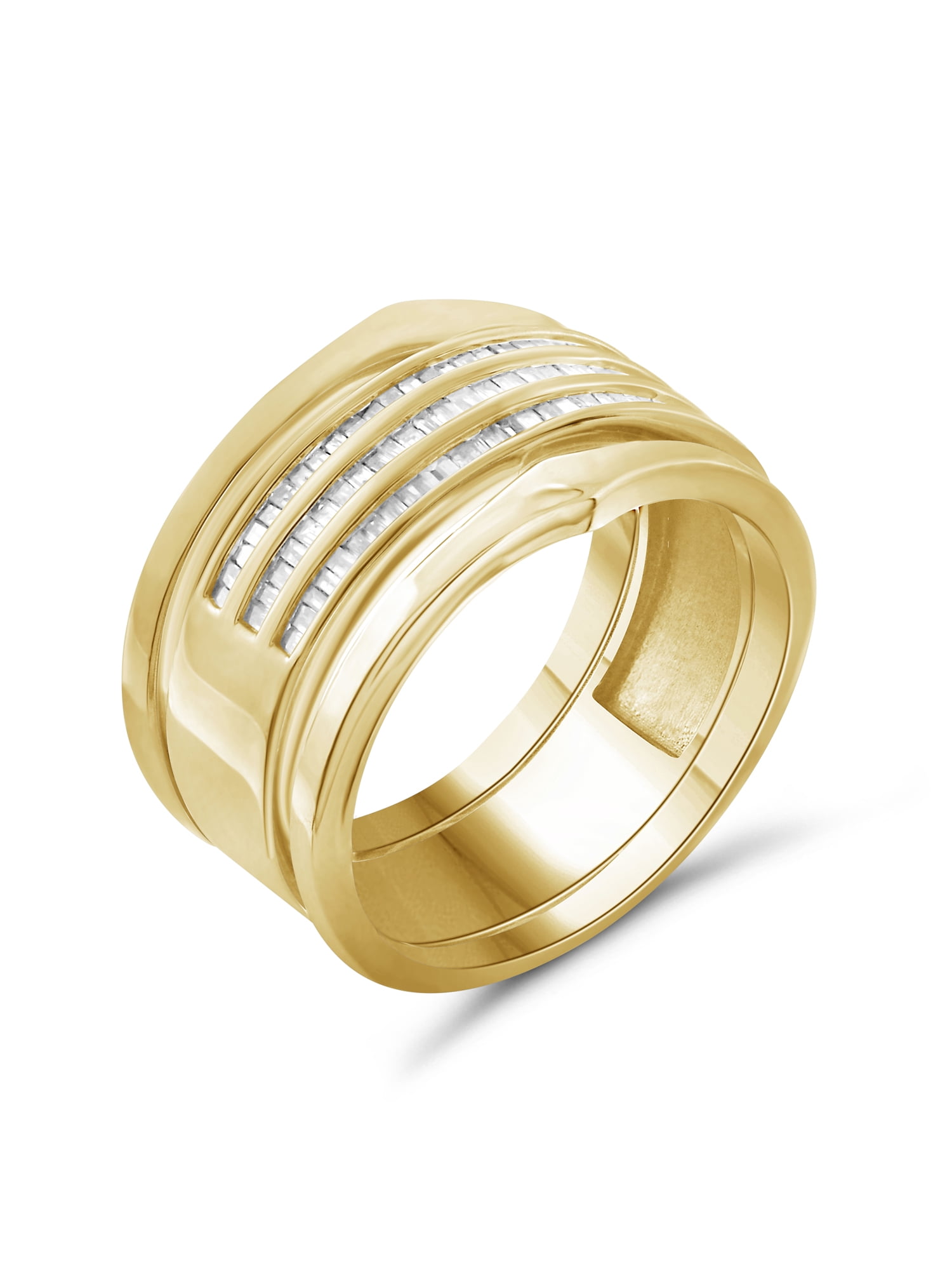 JewelersClub Stackable Diamond Rings for Women – 1/2 Carat White Diamond Ring Jewelry– 14K Gold Plated Silver Stackable Bands for Women –– Stackable Ring Set by JewelersClub