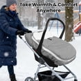 thumbnail image 3 of Beavtaens Winter Baby Car Seat Cover, Warm Cozy Breathable, Watreproof Carseat Canopy for Boys, Infant, Grey, 3 of 12