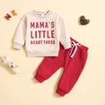 thumbnail image 2 of Children Kids Onesie Valentine's Day Cartoon Love Heart Letter Printed Outfit Boys Long Sleeve Letter Prints Tops And Pants Child 2PCS Set Outfits Clothese For Child, 2 of 8