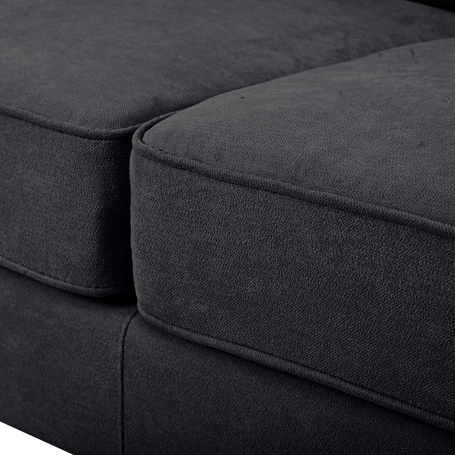Kadyn Upholstered Modern Loveseat, 81" Sofa Couch with Metal Legs, Durable with 2 Pillows, 2-3 People Seat Capacity, Dark Gray