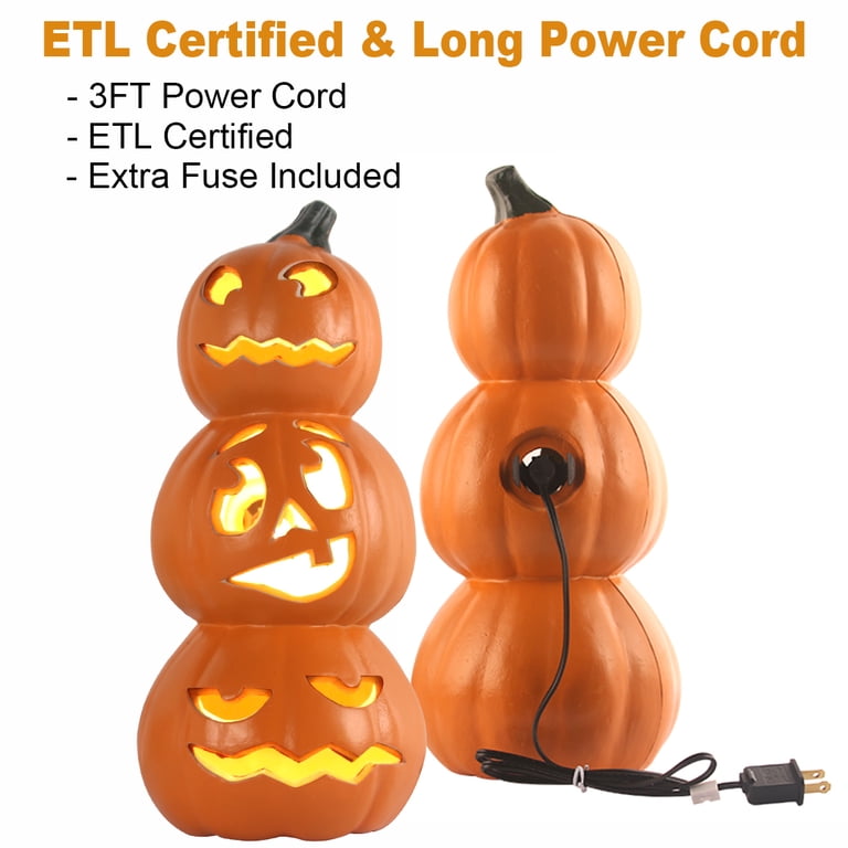 Gamexcel, Halloween Pumpkin, 15 inch Jack O Lantern with LED Bulbs