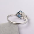 thumbnail image 3 of Couples Birthstone Ring Princess Cut Silver London Blue Topaz Proposal Ring November Birthstone, 3 of 5