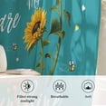 thumbnail image 6 of Teal Sunshine Sunflower Semi Sheer Curtains Drapes for Living Room,Bedroom,French Doors Window 54 Inches Long,Pastoral Bees Farmhouse Floral Rod Pocket Chiffon Curtain Drapery Voile Draperies Panel, 6 of 8