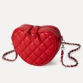 thumbnail image 2 of Bolso Tipo Cartera Acolchado JShteea Mujer hombro Forma Corazón PU rojo, 2 of 9