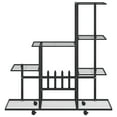 thumbnail image 3 of vidaXL Flower Stand with Wheel 37.2"x9.8"x36.4" Black Metal, 3 of 6