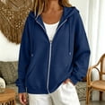 thumbnail image 5 of Oversized Zip Up Hoodie For Women Casual Long Sleeve With Pockets Sweatshirts Fall Winter Track Jackets, 5 of 5
