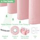 thumbnail image 5 of Dynamene Cortina de ducha de tela rosa – Cortinas de ducha de tela resistente con textura de gofre para baño 256 g/m² Juego de cortinas de baño de lujo con 12 ganchos 72 x 72 rosa, 5 of 5