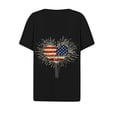 thumbnail image 4 of LPZOOGU Womens American Flag Shirt Patriotic T-Shirt USA Flag Tee 4th of July Tees Vintage V Neck Shirt Summer Short Sleeve Tops, 4 of 6