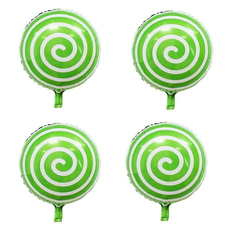 Green Egg Festival Unique Bargains Festival Anniversary Foil Round Design Inflation Balloon Green 18 Inches 4pcs ()