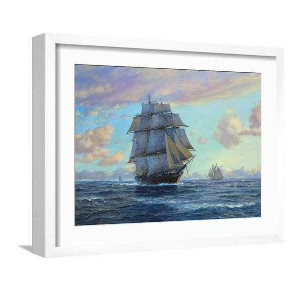 Art.com Empress Of The Seas Art Print by Roy Cross, White Frame Wall Art, 21" x 17"