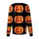 thumbnail image 3 of Women Long Sleeve Pattern Pocket Working Halloween Print Stand-up Collar Single-breasted Protective Overalls Cardigan Jacket Top, 3 of 4