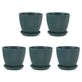 thumbnail image 1 of Mosiee 5Pcs Plant Pots Plastic Flower Pots For Succulents Cuttings 6Inch Pots Flower Plant Container Garden Rools Parts, 1 of 8
