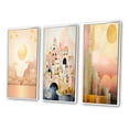 thumbnail image 3 of Designart "Retro Pastel Boho City Charm I" Modern Geometric Framed Wall Art Set Of 3 - Pink Abstract Frame Gallery Wall Set For Home Decor, 3 of 7