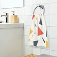thumbnail image 3 of Yayeee 100% Cotton Hand Towels for Bathroom 16" x 28" Soft Absorbent Kitchen Towel, White Geometric, 3 of 7