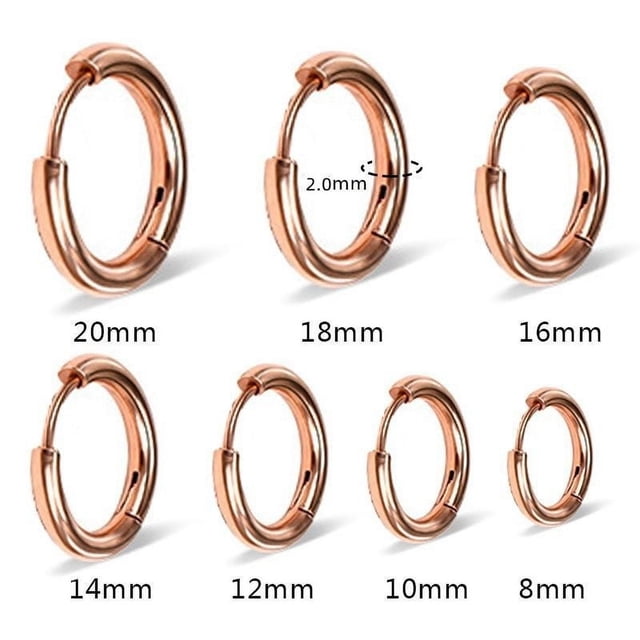 Pendientes con hebilla para la oreja con forma de anillo redondo de acero de titanio de 2,5 de espesor, con personalidad para hombres y mujeres