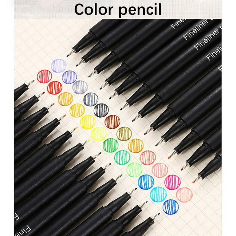 46 Pack Journal Planner Colored Pens, Lineon 40 Colors Fineliner Pens with  6 Different Stencils, Perfect Set for Journal