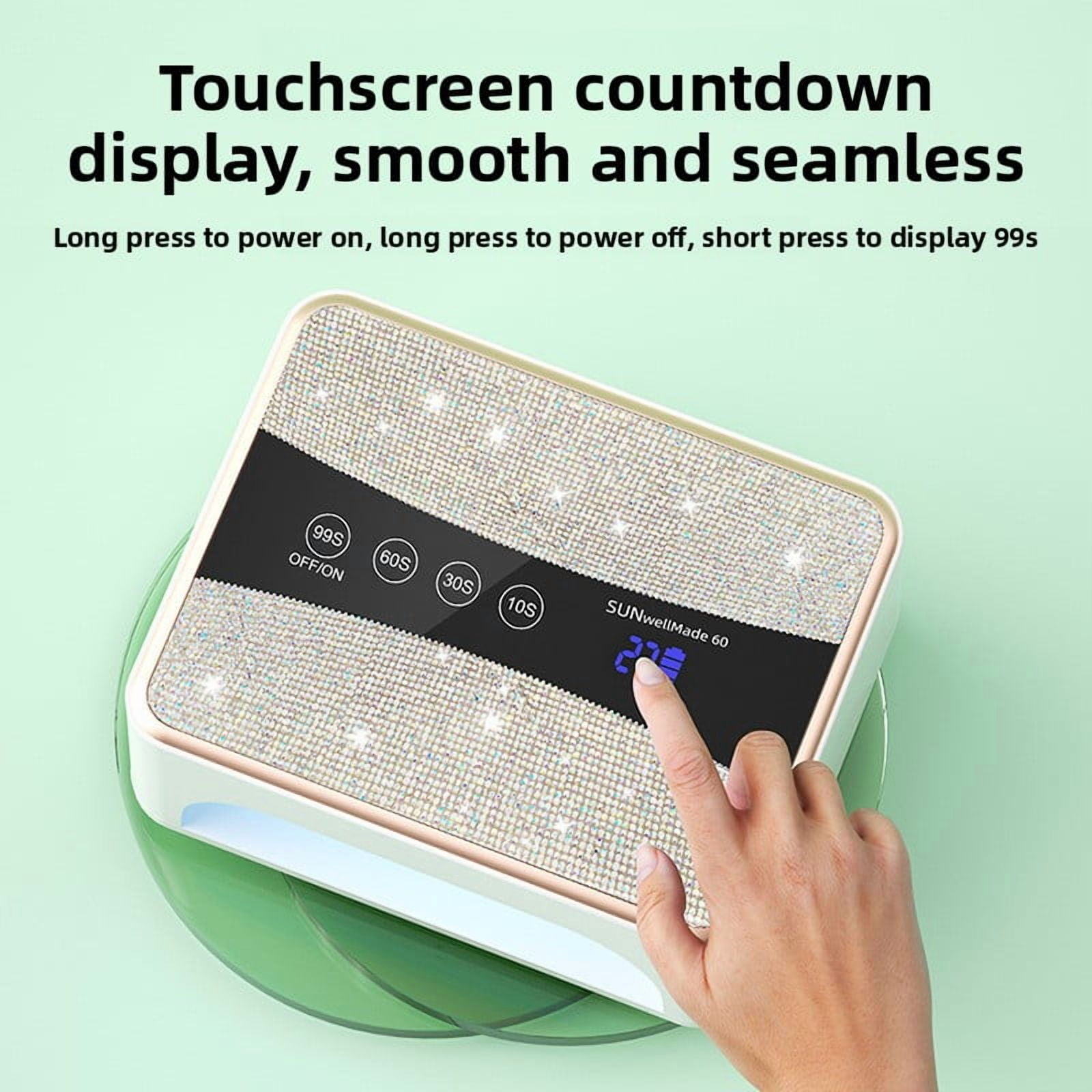 Rechargeable Nail Lamp - Portable UV LED Nail Dryer for Gel Polish, Cordless Nail Curing Light with 3 Timers, Fast Charging Manicure Machine for Home & Travel Use