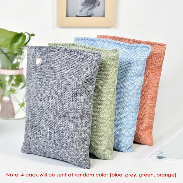 Paquete de 4 bolsas de carbón activado de 200 g para el hogar, carbón activado, más fresco, absorben Abody Carbón de bambú