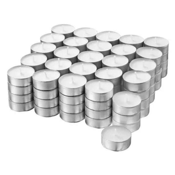 Mini Conjunto de Velas de Color Verde Azulado, Latas de Aluminio 100 Paquetes de PARAFINA ROMÁNTICA CERA SIN Perfume Velas de Té Decorativas para Celebraciones