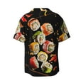 thumbnail image 2 of KLL Sushi Print Men's Shirt Short Sleeve Button Down Summer Cuba Beach Shirts- 4X-Large, 2 of 7