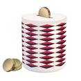 thumbnail image 1 of Americana Piggy Bank, Half Triangles Diamond Shapes Retro Navy Inspired Art Print, Ceramic Coin Bank Money Box for Cash Saving, 3.6" X 3.2", Red Dark Blue and White, by Ambesonne, 1 of 4