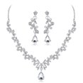 thumbnail image 1 of Conjunto de joyería de collar y aretes de circonia cúbica de cristal transparente para mujer, accesorios de boda TUNC Sencillez, 1 of 5