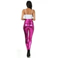thumbnail image 4 of Sakkas Shiny Liquid Metallic High Waist Stretch Leggings - Made in USA - Pink - S, 4 of 8