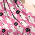 thumbnail image 4 of Pink Halloween Ghosts with Boo Blanket,Comfortable Soft Lamb Wool Throw Blanket,All Season,Warm Lightweight Blankets for Sofa Bed Couch Living Room Chair,50"x60", 4 of 4