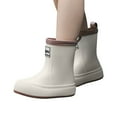 thumbnail image 4 of LYHaoo Girls Rain Boots Mid Calf Kids Booties For School Outdoor Play Comfortable Non Sole Lightweight Durable Everyday Wear Sizes 13 Beige(Big Kid), 4 of 5